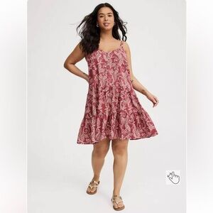 Torrid Red Paisley Mini Dress